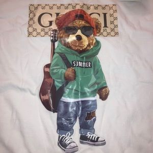 Teddy bear guitar Gućçí shirt
